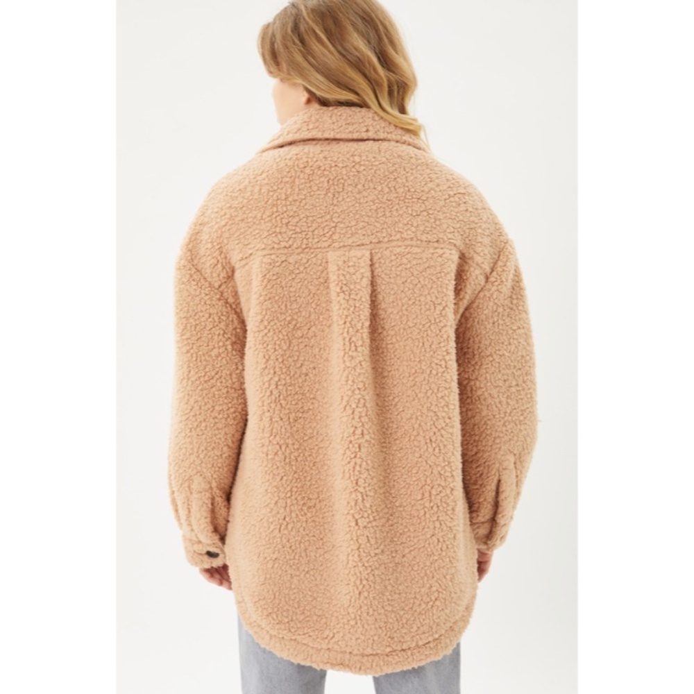 SOLD OUT Camel Oversized Teddy Button Up Jacket - Picture 3 of 3
